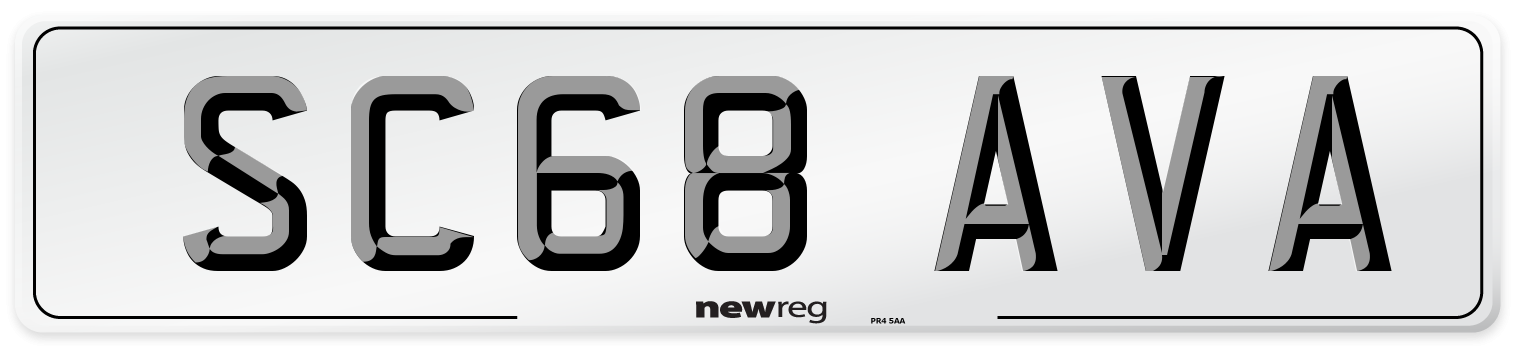 SC68 AVA Number Plate from New Reg
